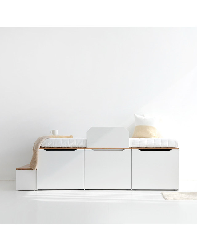 인터데코 호텔라인 침대프레임 슈퍼싱글 서랍수납 MK34414 착용컷