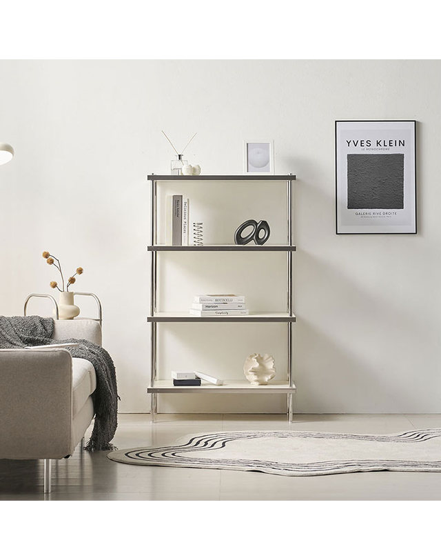 인터데코 답답함 없는 인테리어 선반 거실장 75cm 4단(목재) WB641 착용컷