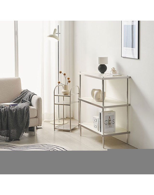 인터데코 답답함 없는 인테리어 선반 거실장 75cm 3단(목재) WB640 착용컷