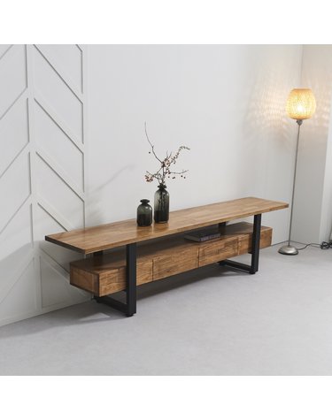 고급스러운 원목소재로 만든 거실 tv장 서랍형 210cm P0000BXC