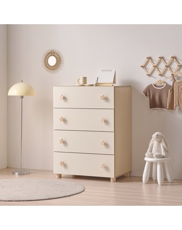 튼튼하고 실용적인 거실,침실용 수납 서랍장 4단 80cm P0000CES