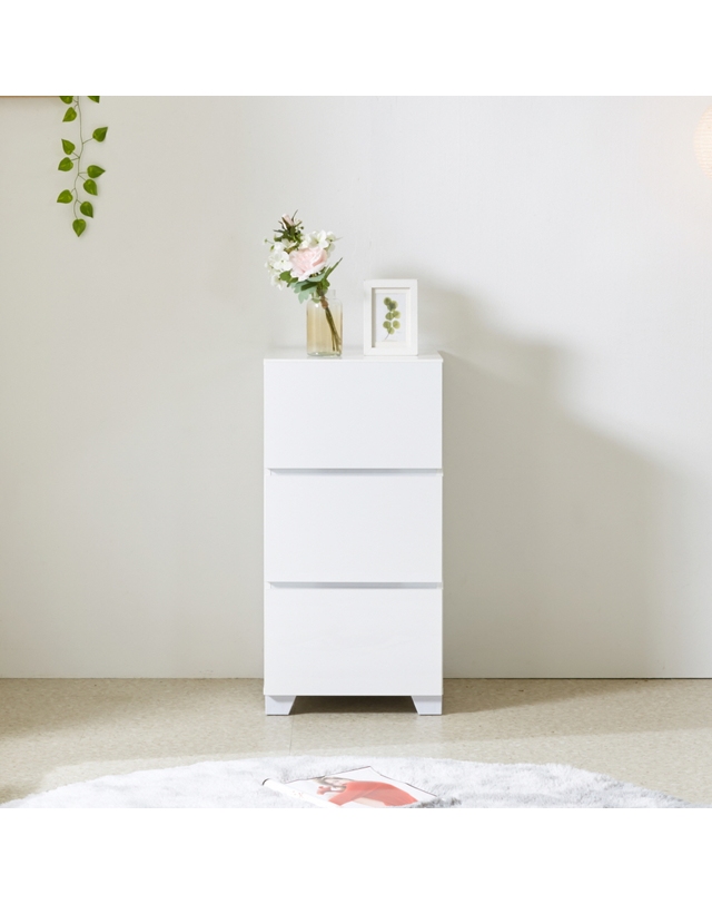 인터데코 튼튼하고 실용적인 거실,침실용 수납 서랍장 3단 40cm P0000BUF 착용컷