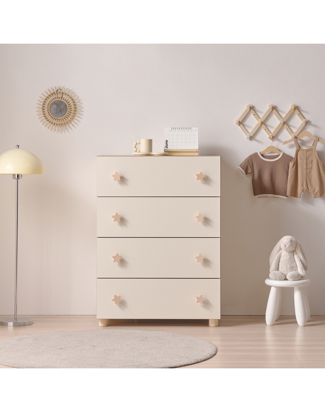 인터데코 튼튼하고 실용적인 거실,침실용 수납 서랍장 4단 80cm P0000CES 착용컷