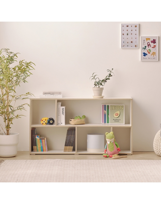 인터데코 아이방 감성 교구 정리 수납 책장 2단 120cm P0000BRF 착용컷