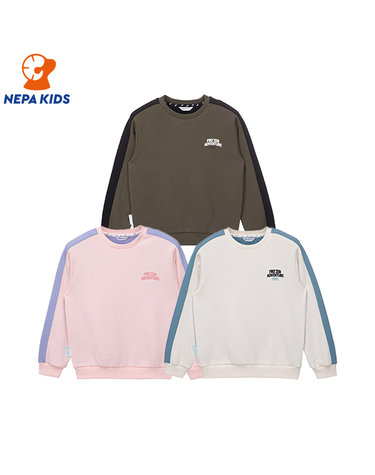 NEPA KIDS 네파키즈 공용 기모 SML 콜라보 스노우 아이스 맨투맨 KIF5322
