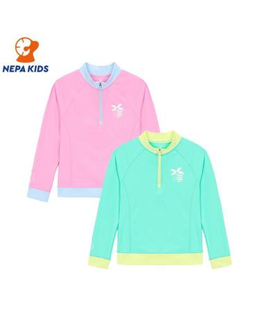 NEPA KIDS 네파키즈 공용 파라다이스 래시가드 하프짚 티셔츠 KKD3002