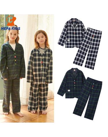NEPA KIDS 네파키즈 공용 기모 로브로브 체크 로브 세트 KGF5903