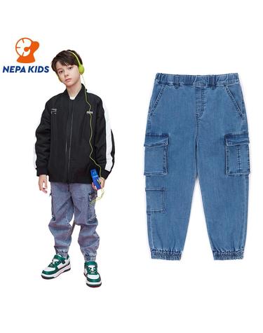NEPA KIDS 네파키즈 공용 쿨맥스 사인 조거 데님팬츠 KKC1604