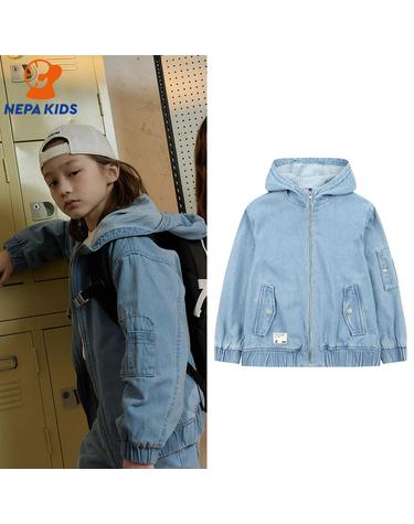 NEPA KIDS 네파키즈 공용 로건 데님 보머자켓 KJC0606