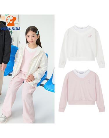 NEPA KIDS 네파키즈 여아 넥포인트 맨투맨 KM25304