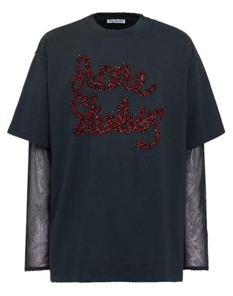 [해외] [아크네 스튜디오] 26 FW 남성 Oversized T shirt with decorative lettering 83I T2S008 TP724715862 DB7HXX10764