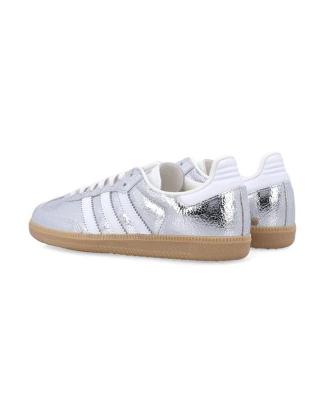 아디다스 [해외직구] 26FW 아디다스 메탈릭 Silver Samba 스니커즈 JR0035SILVMT TP580120162 착용컷
