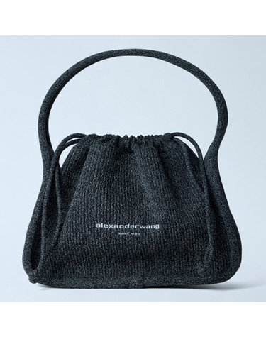 [해외직구] 26 FW 알렉산더 왕 Small Ryan 스몰 리안 드로우스트링 리브드 토트백 블랙 20126R80T 087A