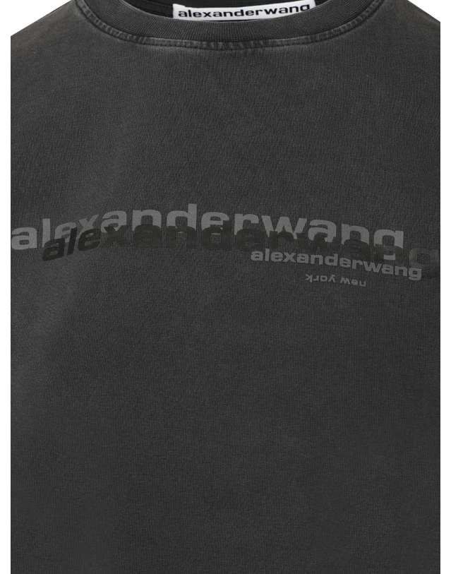 알렉산더 왕 [해외직구] 26SS 알렉산더왕 워싱 블랙 Shrunken T 셔츠 1CC3251103011 TP572930943 착용컷