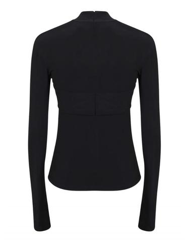 [해외직구] 23SS 엠부쉬 롱 슬리브 탑 featuring a distinctive 하트 shaped 컷 아웃 디테일 from 엠부쉬 BWAD043S23JER0011000 TP578311871