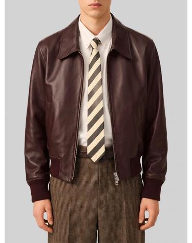 [해외직구] 26FW AMI 짚 자켓 with 하이 칼라 앤 롱 슬리브 in 테크 패브릭 브라운 맨 HJK850LH0068A235 TP582154331