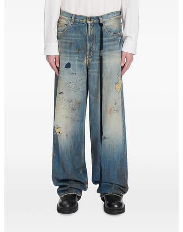 앤드뭘미스터 [해외직구] 26 FW Ann Demeulemeester 에반 디스트레스드 그래픽 프린트 진 B0014473FA787 TP458902718