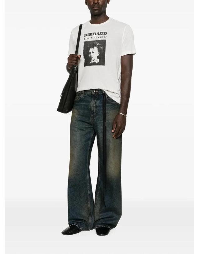 앤 드뮐미스터 앤드뭘미스터 [해외직구] 26 FW Ann Demeulemeester 페이디드 와이드 진 2620MTR56DFA770 TP457293293 착용컷