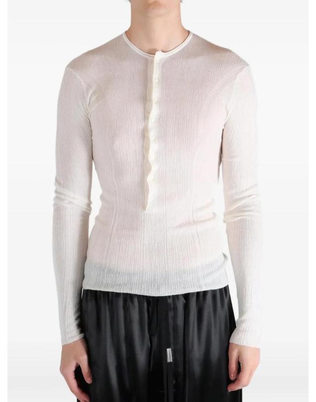 앤 드뮐미스터 앤드뭘미스터 [해외직구] 26 FW Ann Demeulemeester 골지 니트 긴소매 티셔츠 2601MKST27FA052 TP454291184 착용컷