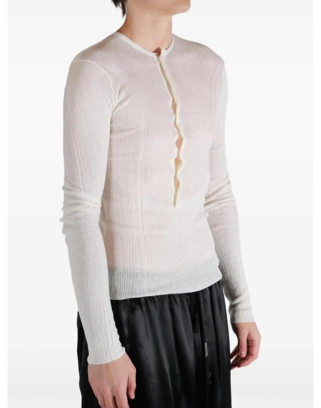 앤 드뮐미스터 앤드뭘미스터 [해외직구] 26 FW Ann Demeulemeester 골지 니트 긴소매 티셔츠 2601MKST27FA052 TP454291184 착용컷