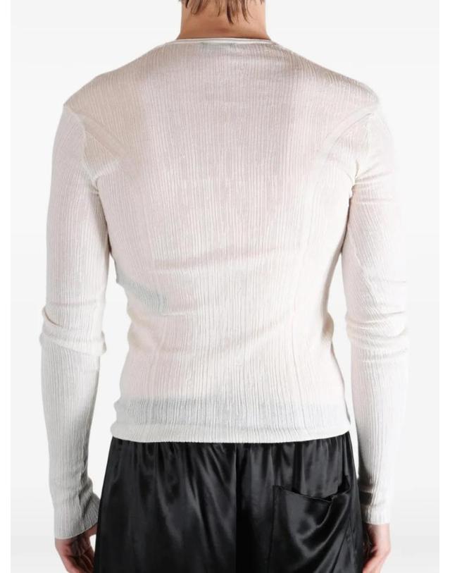 앤 드뮐미스터 앤드뭘미스터 [해외직구] 26 FW Ann Demeulemeester 골지 니트 긴소매 티셔츠 2601MKST27FA052 TP454291184 착용컷