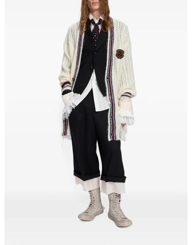 앤 드뮐미스터 앤드뭘미스터 [해외직구] 26 FW Ann Demeulemeester 디스트레스드 케이블 니트 가디건 B0014467KN096 TP458490505 착용컷