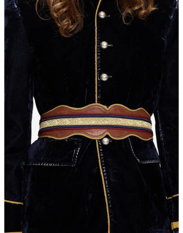 앤 드뮐미스터 앤드뭘미스터 [해외직구] 26 FW Ann Demeulemeester 레지멘탈 자카드 물결 에지 벨트 B0014706RB080 TP458460009 착용컷