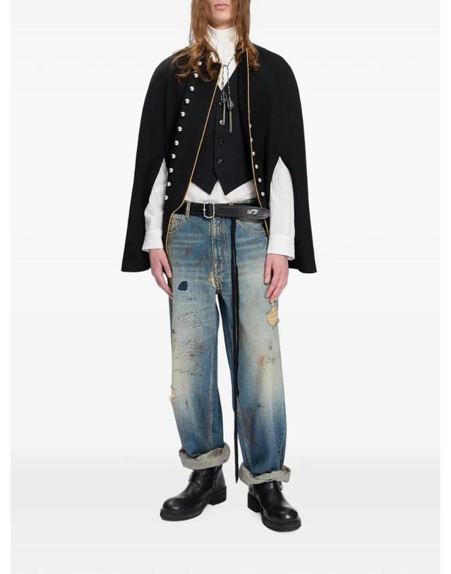 앤 드뮐미스터 앤드뭘미스터 [해외직구] 26 FW Ann Demeulemeester 에반 디스트레스드 그래픽 프린트 진 B0014473FA787 TP458902718 착용컷