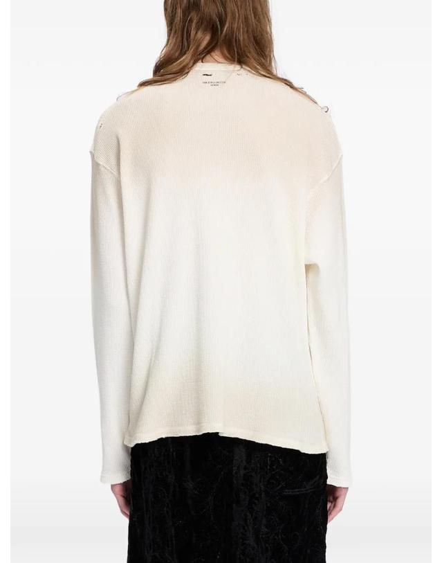 앤 드뮐미스터 앤드뭘미스터 [해외직구] 26 FW Ann Demeulemeester 디스트레스드 와플 니트 긴소매 티셔츠 B0014442FA795 TP460124925 착용컷