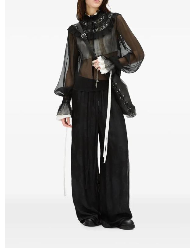 앤 드뮐미스터 앤드뭘미스터 [해외직구] 26 FW Ann Demeulemeester 네비 페이즐리 새틴 팬츠 B0014272FA750 TP459473727 착용컷