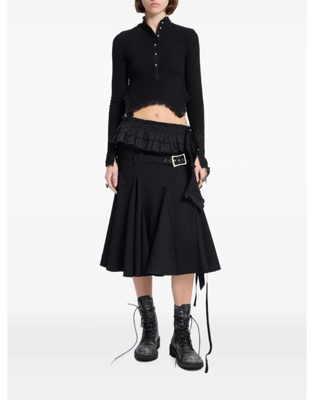 앤 드뮐미스터 앤드뭘미스터 [해외직구] 26 FW Ann Demeulemeester 나신 세라피노 레이스 트리밍 크롭 탑 B0014521FA766 TP457120380 착용컷