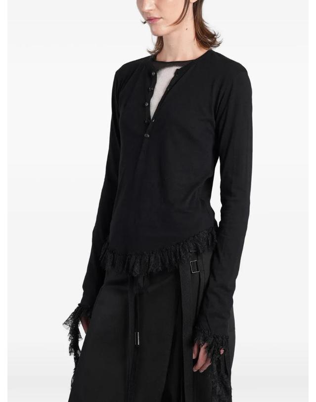 앤 드뮐미스터 앤드뭘미스터 [해외직구] 26 FW Ann Demeulemeester Mare lace trim top B0014684FA206 TP460122935 착용컷