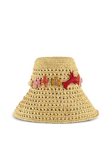 [해외직구] 26 FW Aquazzura 마레아 크로셰 맥시 버킷 햇 MECHATH0RFFNAT TP457733300