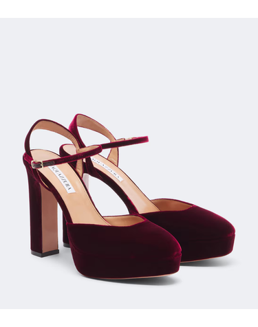 [해외직구] 26 FW Aquazzura Amira 벨벳 플랫폼 펌프스 TP581948331