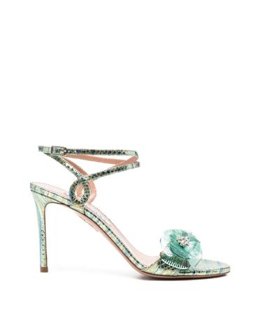 [해외직구] 26 FW Aquazzura 플로럴 아플리케 스네이크 스킨 이펙트 샌들 FMYMIDS0MTK TP457124995
