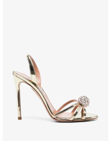 [해외직구] 26 FW Aquazzura 크리스털 장식 레더 힐 샌들 100mm CYUHIGS0SSY TP456626352