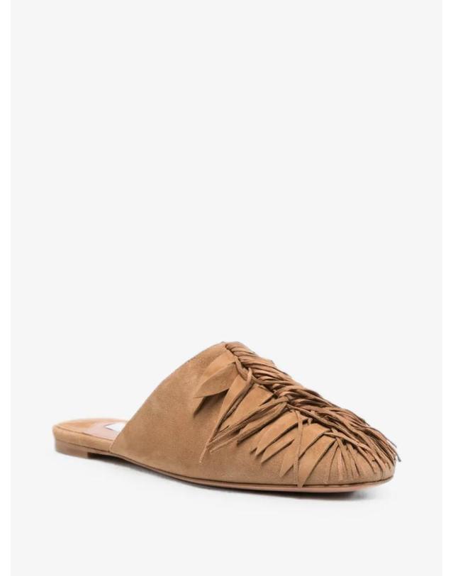 아쿠아주라 [해외직구] 26 FW Aquazzura 프린지 디테일 스웨이드 뮬 MCKFLAM0SUEMCA TP455431559 착용컷