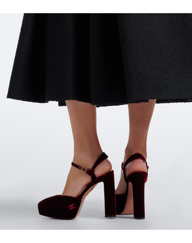 아쿠아주라 [해외직구] 26 FW Aquazzura Amira 벨벳 플랫폼 펌프스 TP581948331 착용컷