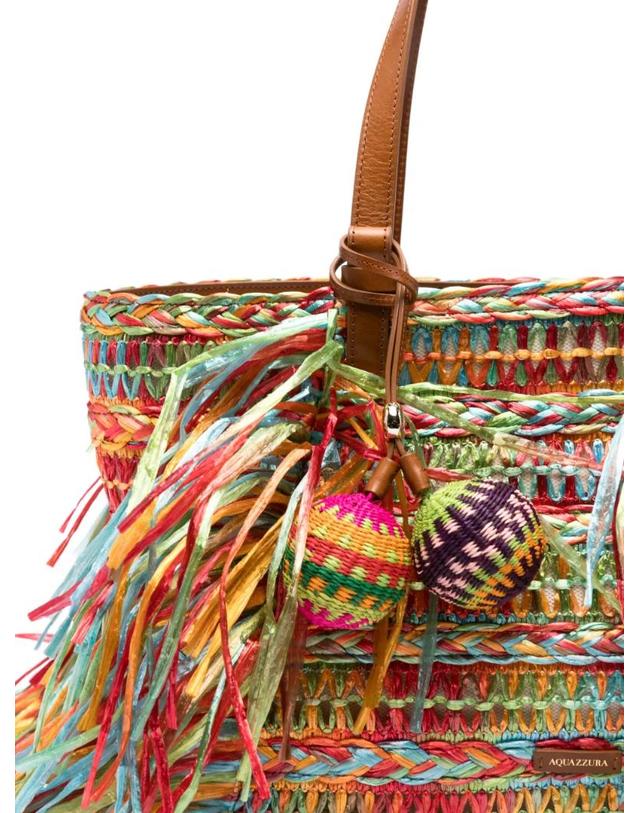 아쿠아주라 [해외직구] 26 FW Aquazzura 트란코소 프린지 트리밍 우븐 토트 백 TRNTOTT0RFVMRV TP454581467 착용컷