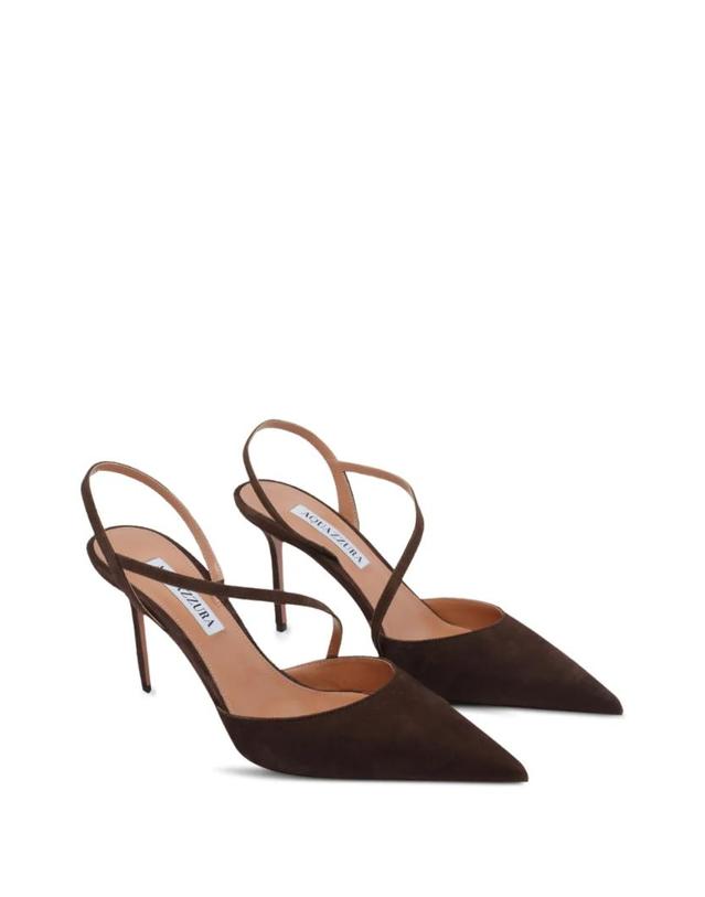 아쿠아주라 [해외직구] 26 FW Aquazzura 다이너스티 스웨이드 슬링백 DYNMIDP0SUEESP TP455231132 착용컷