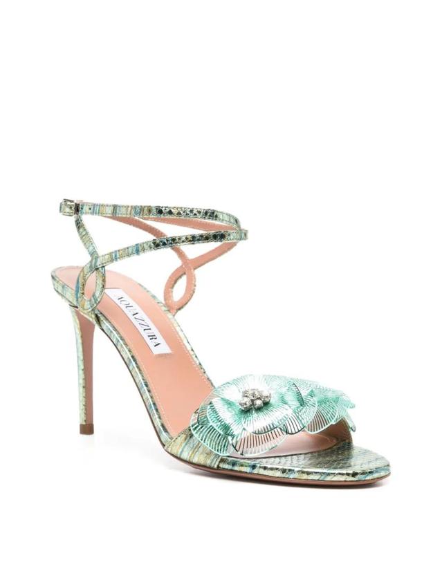 아쿠아주라 [해외직구] 26 FW Aquazzura 플로럴 아플리케 스네이크 스킨 이펙트 샌들 FMYMIDS0MTK TP457124995 착용컷
