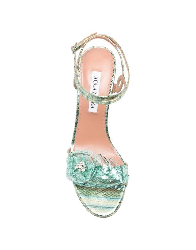 아쿠아주라 [해외직구] 26 FW Aquazzura 플로럴 아플리케 스네이크 스킨 이펙트 샌들 FMYMIDS0MTK TP457124995 착용컷