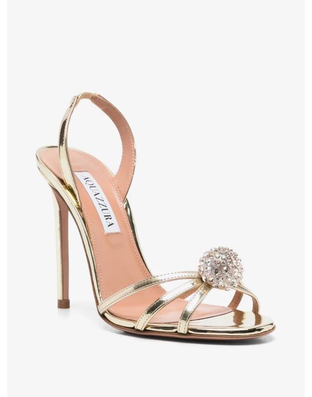 아쿠아주라 [해외직구] 26 FW Aquazzura 크리스털 장식 레더 힐 샌들 100mm CYUHIGS0SSY TP456626352 착용컷