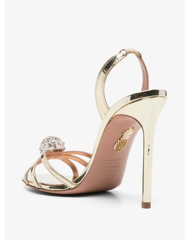 아쿠아주라 [해외직구] 26 FW Aquazzura 크리스털 장식 레더 힐 샌들 100mm CYUHIGS0SSY TP456626352 착용컷