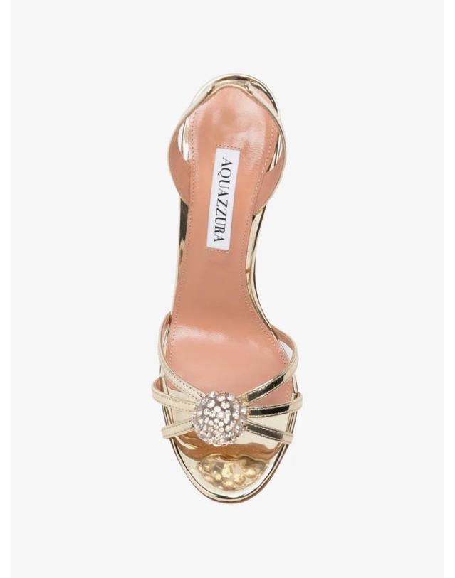 아쿠아주라 [해외직구] 26 FW Aquazzura 크리스털 장식 레더 힐 샌들 100mm CYUHIGS0SSY TP456626352 착용컷