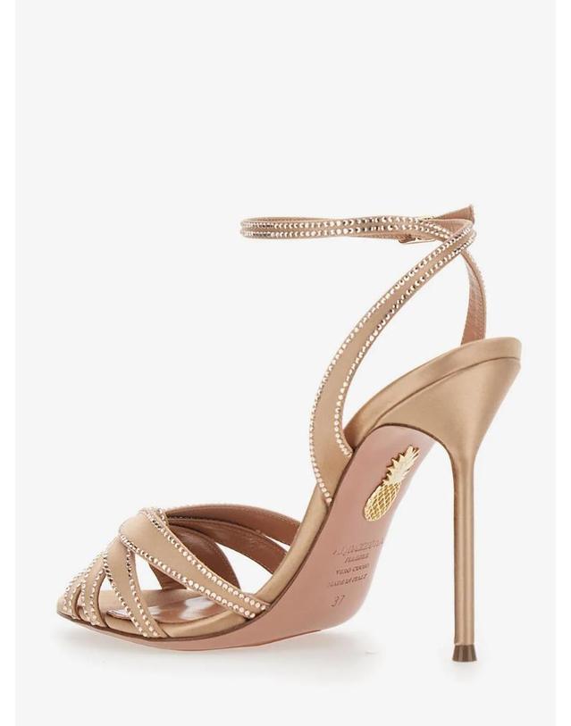 아쿠아주라 [해외직구] 26 FW Aquazzura 크리스털 장식 랩어라운드 샌들 SMCHIGS0SATWND TP456626280 착용컷