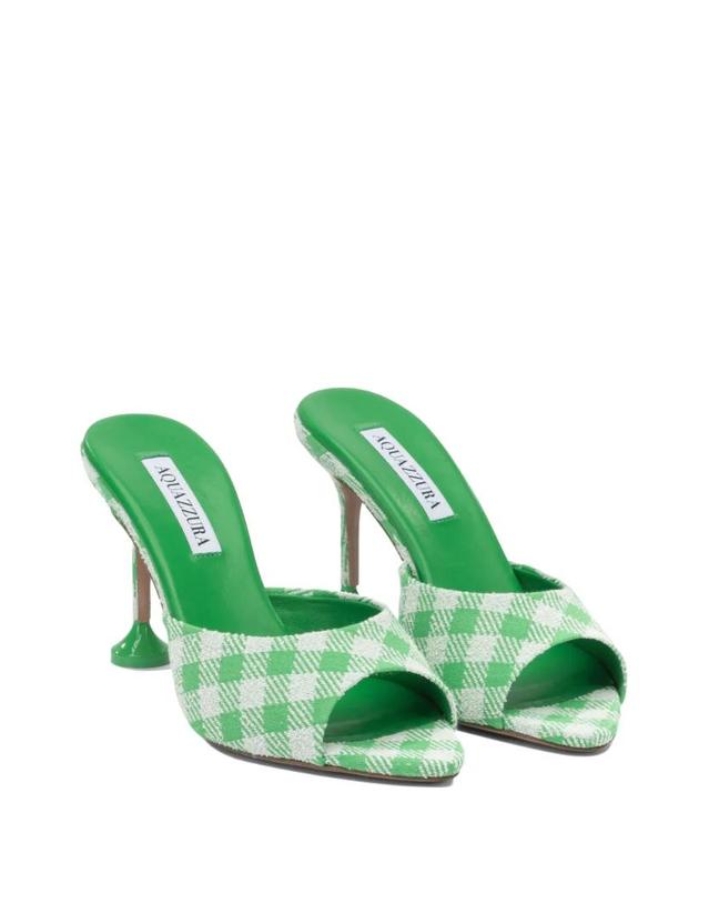 아쿠아주라 [해외직구] 26 FW Aquazzura 체크 패턴 오픈 토 뮬 BISMIDM0PJNPLR TP457692179 착용컷