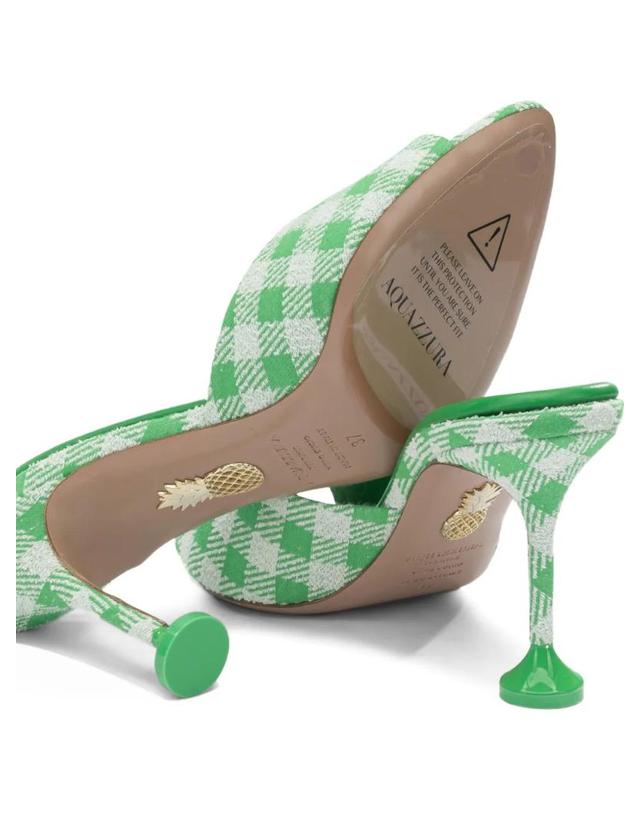 아쿠아주라 [해외직구] 26 FW Aquazzura 체크 패턴 오픈 토 뮬 BISMIDM0PJNPLR TP457692179 착용컷
