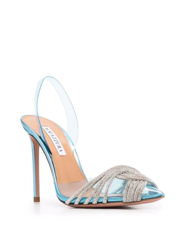 아쿠아주라 [해외직구] 26 FW Aquazzura 라인스톤 장식 슬링백 스틸레토 샌들 GASHIGL0NLPICE TP460005842 착용컷
