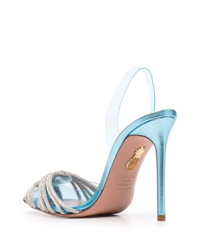 아쿠아주라 [해외직구] 26 FW Aquazzura 라인스톤 장식 슬링백 스틸레토 샌들 GASHIGL0NLPICE TP460005842 착용컷